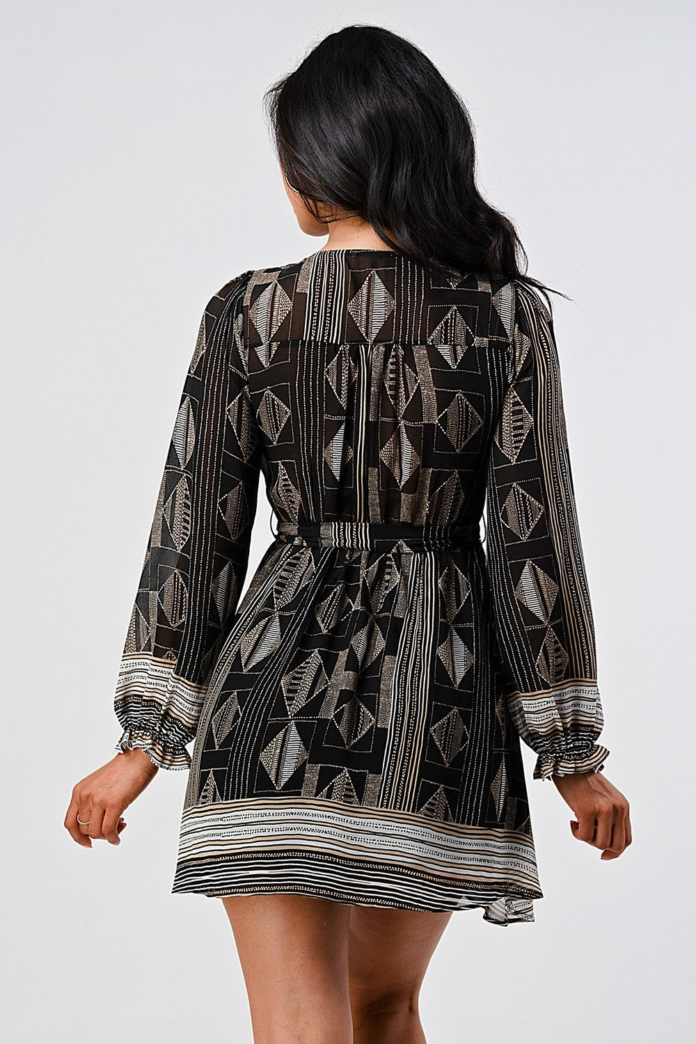 #D5057 Geometric Print Mini Dress
