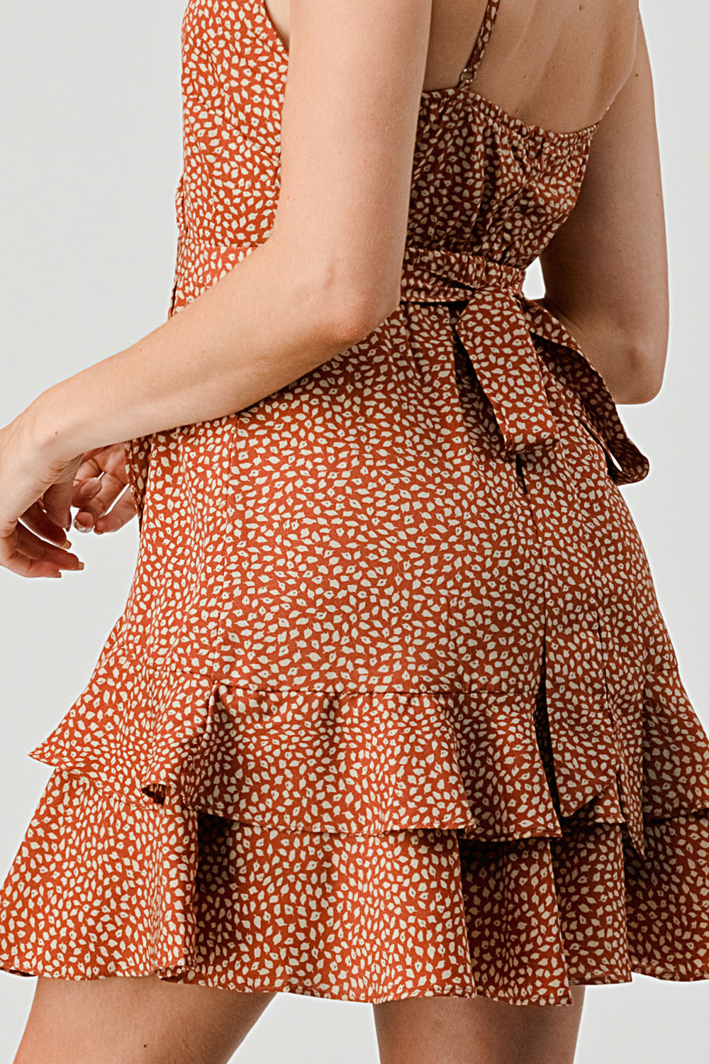#D5035-3 Surplice Wrap Mini Dress
