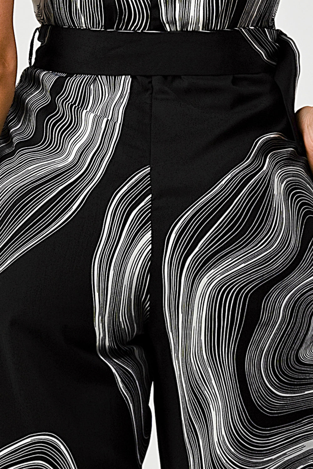 #P2279 Belted Geo Jumpsuit
