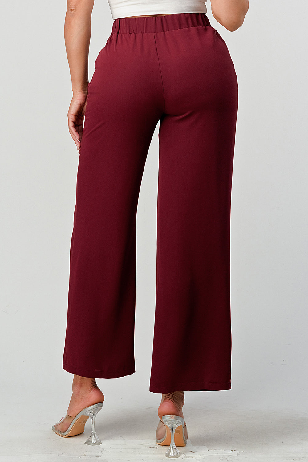 #P2306 Pleated Detail Tie Front Pants
