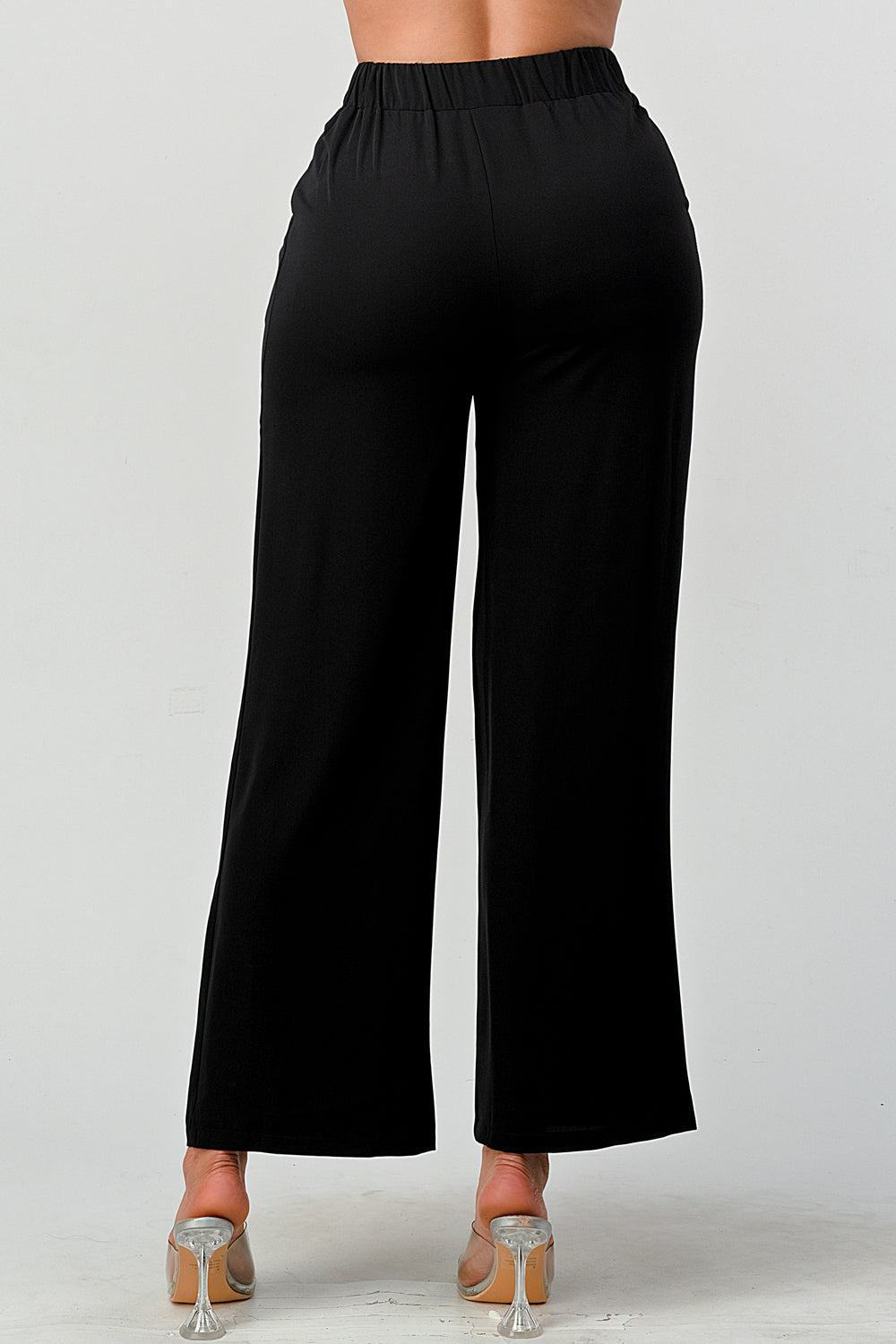 #P2306 Pleated Detail Tie Front Pants