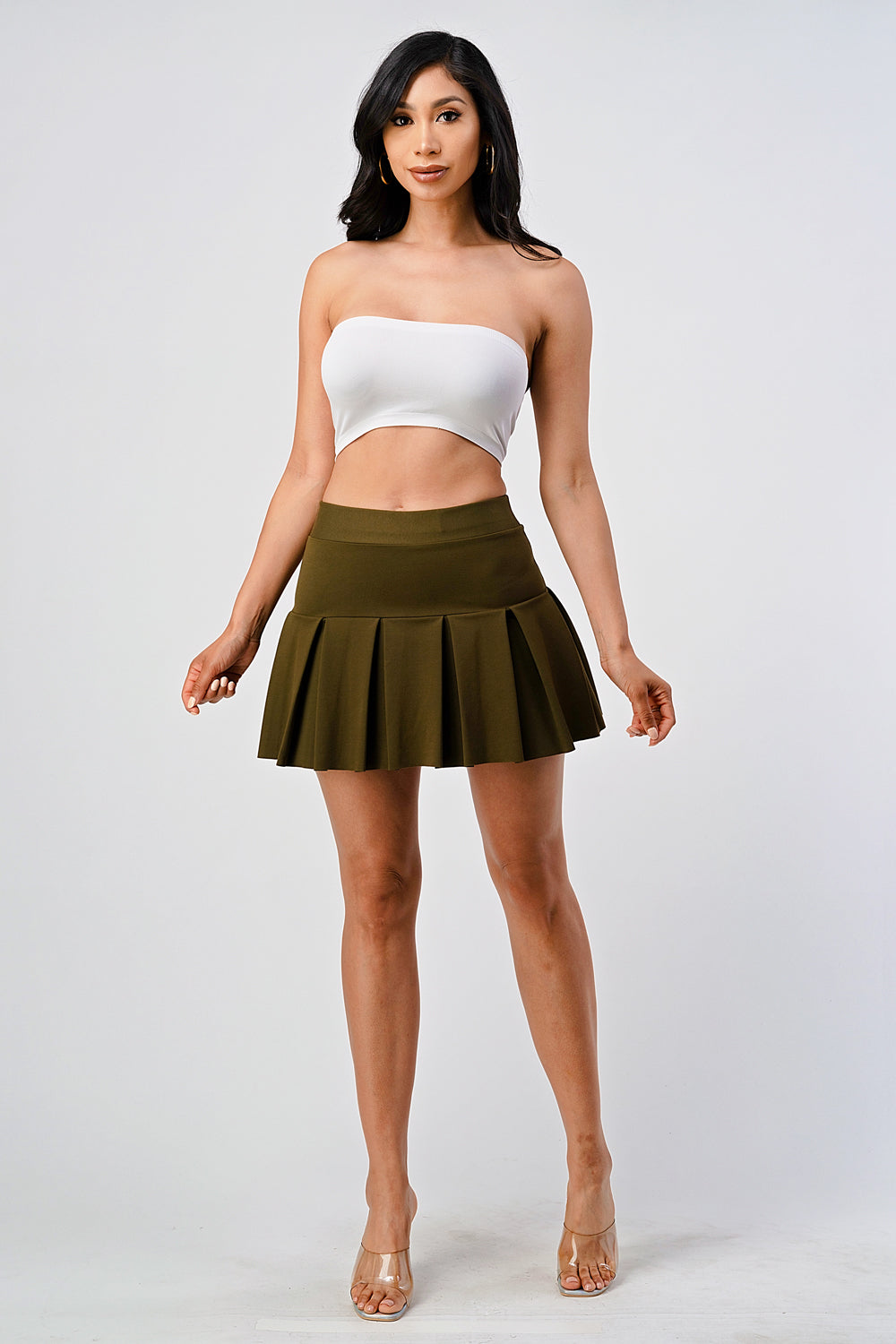#S1835 Basic Pleated Mini Skirt