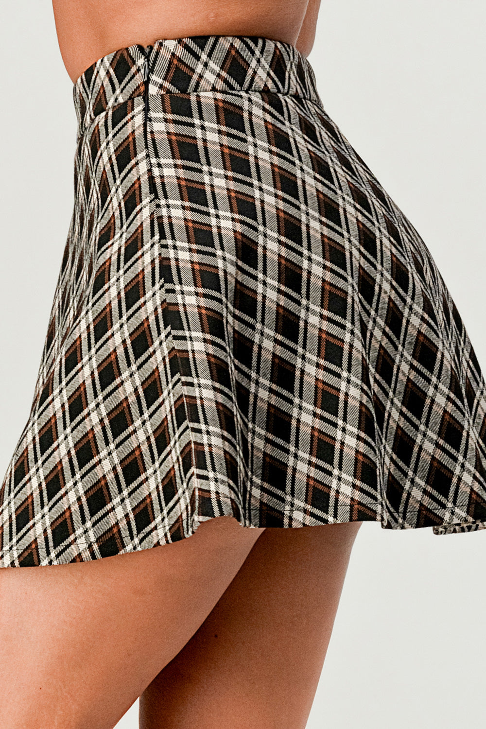 #S2170 Plaid A-Line Skirt