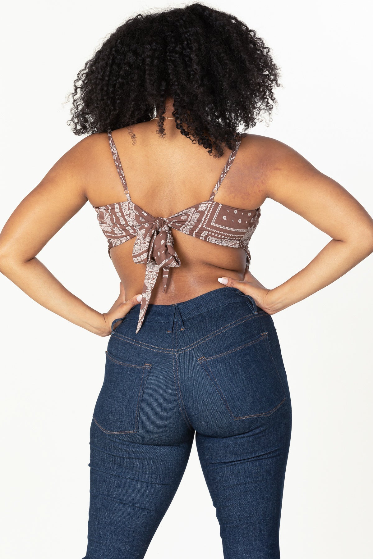 #T3459X-5 Brown Bandana Plus Top