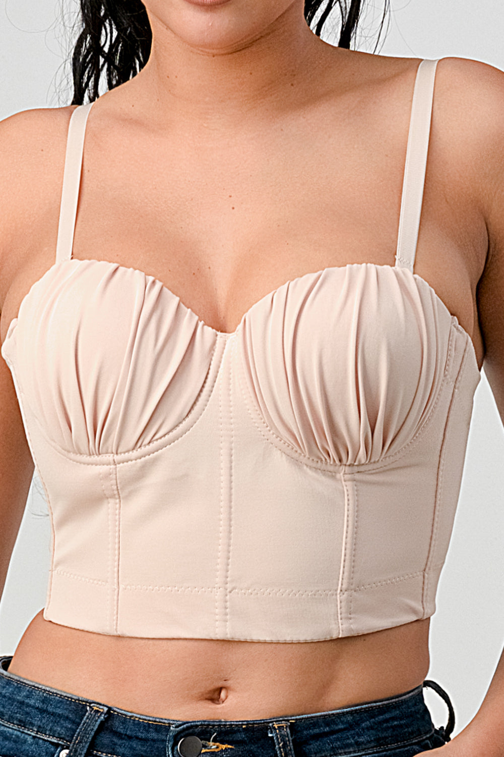 #T4096 Basic Pleated Bra Top