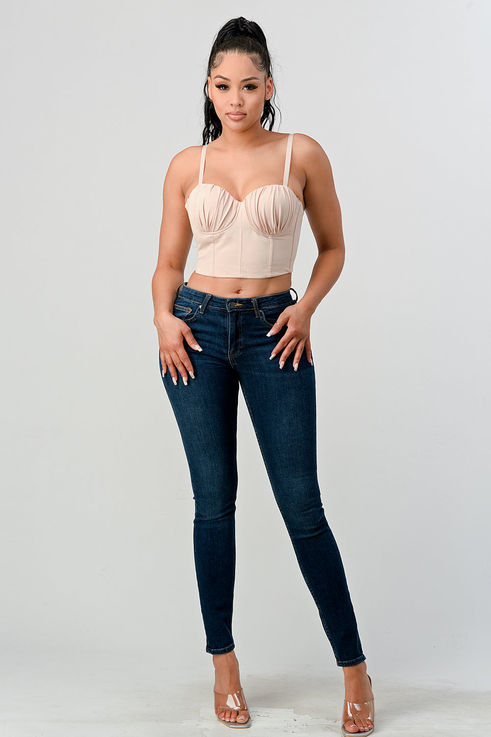 #T4096 Basic Pleated Bra Top