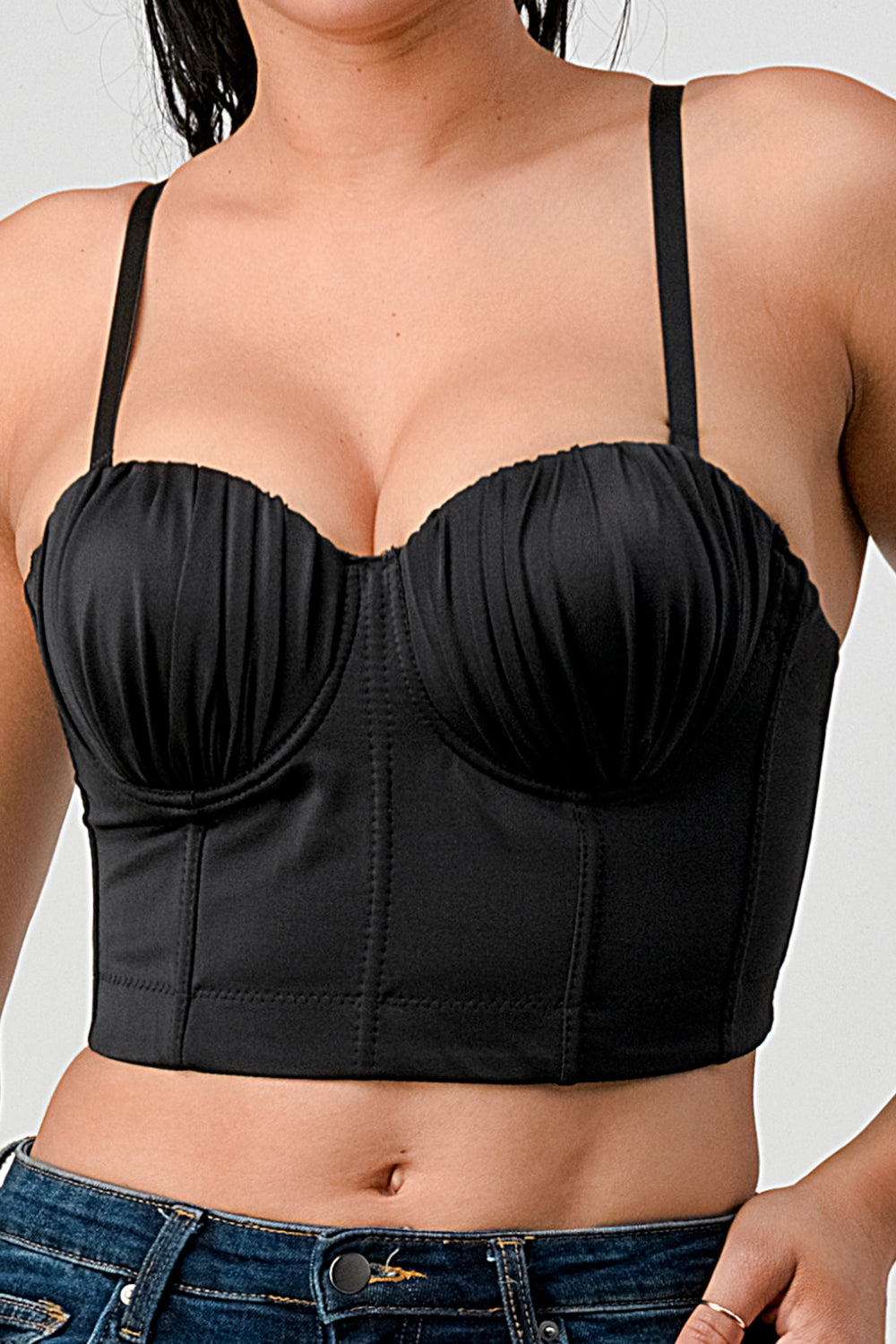 #T4096 Basic Pleated Bra Top