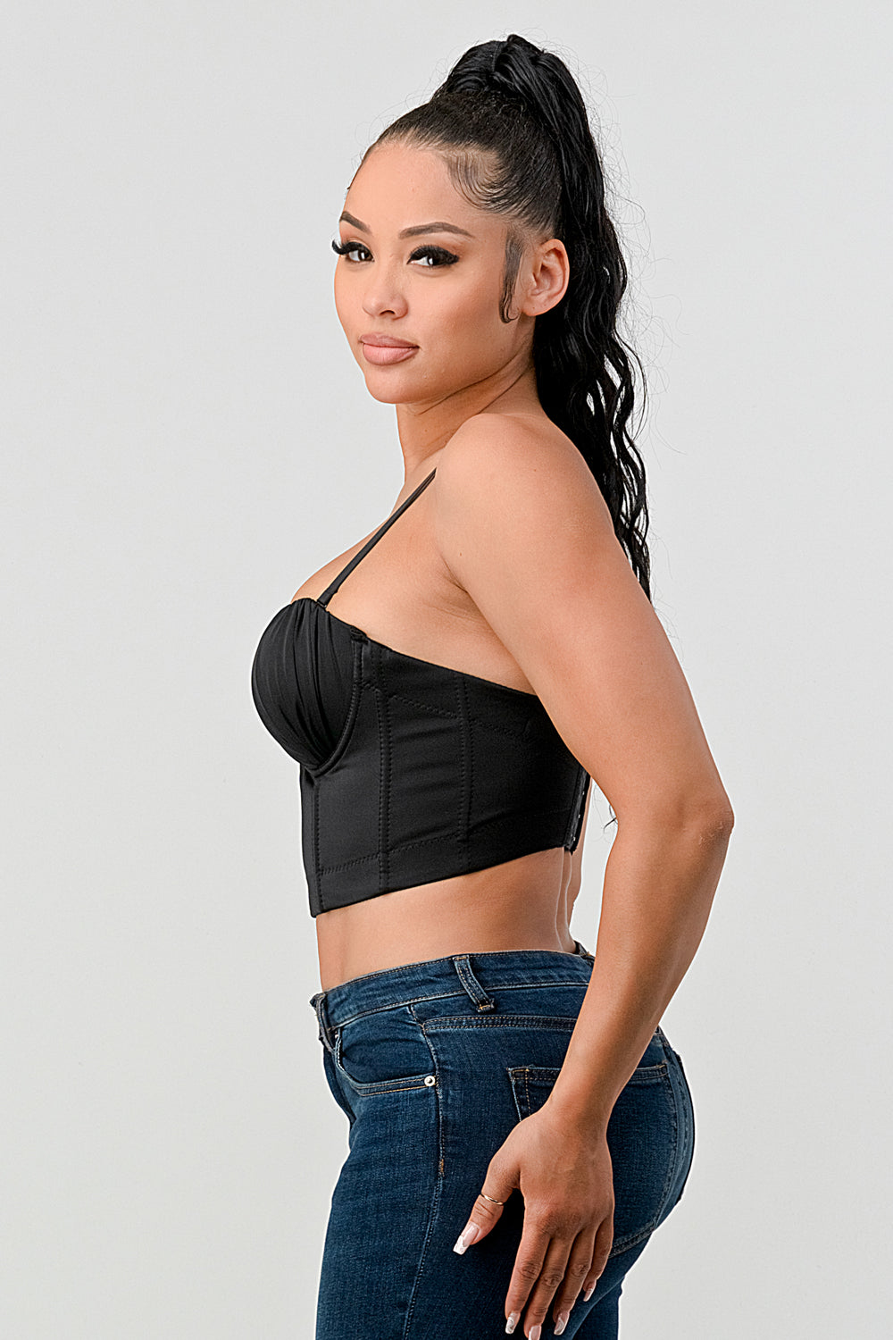 #T4096 Basic Pleated Bra Top