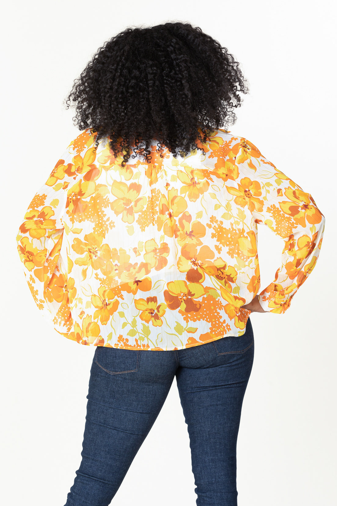 #T4224P Front Tie Floral Plus Top