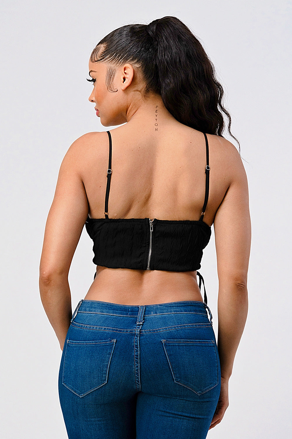 #T4266 Side Strappy Top