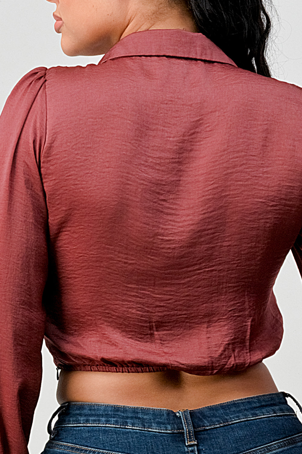 #T4450 Long sleeve pleat detailed blouse