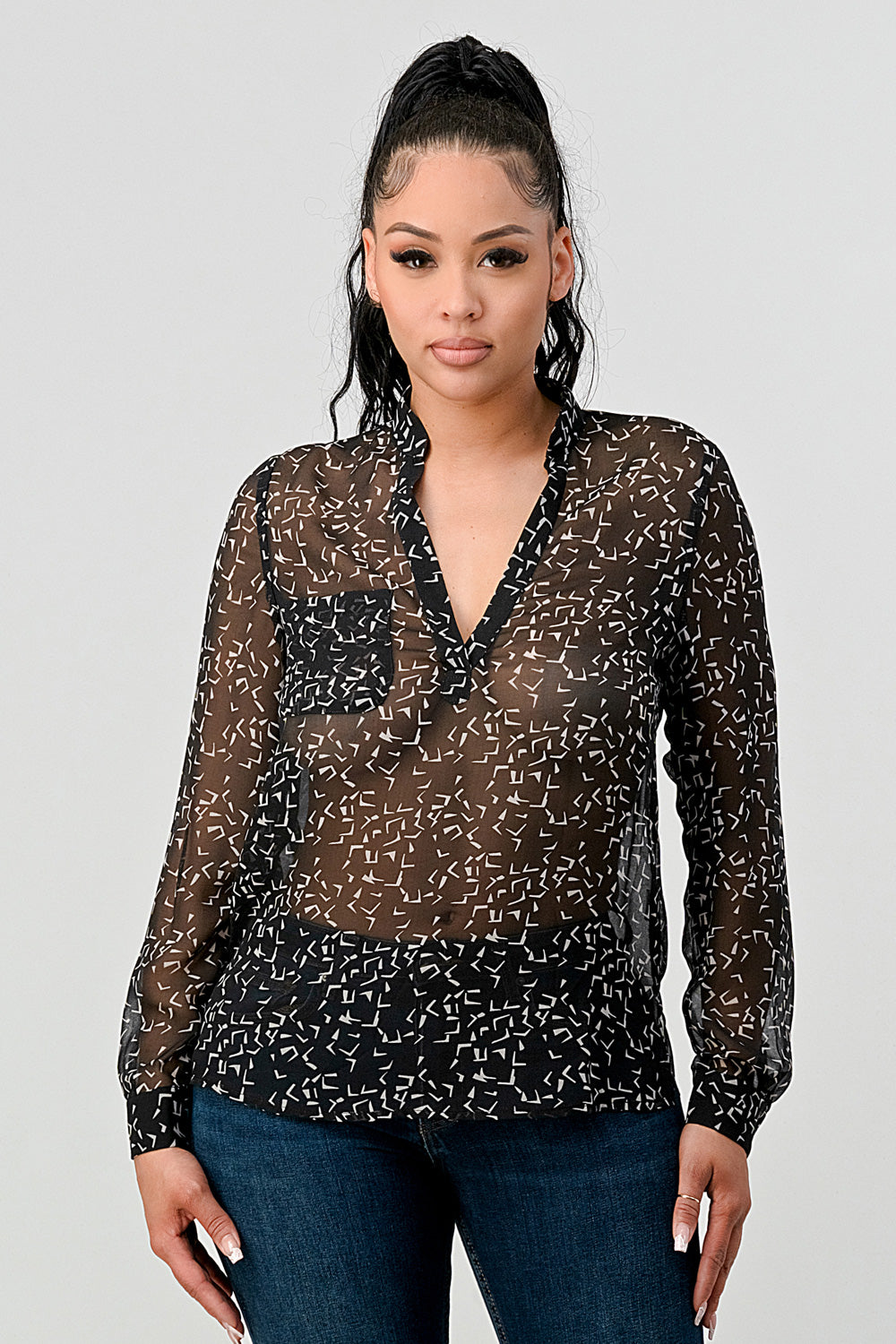 #T4515 Printed Tunic with One Pocket
