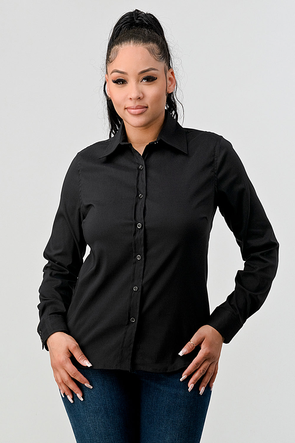 #T4544 Stretchy Basic Shirt