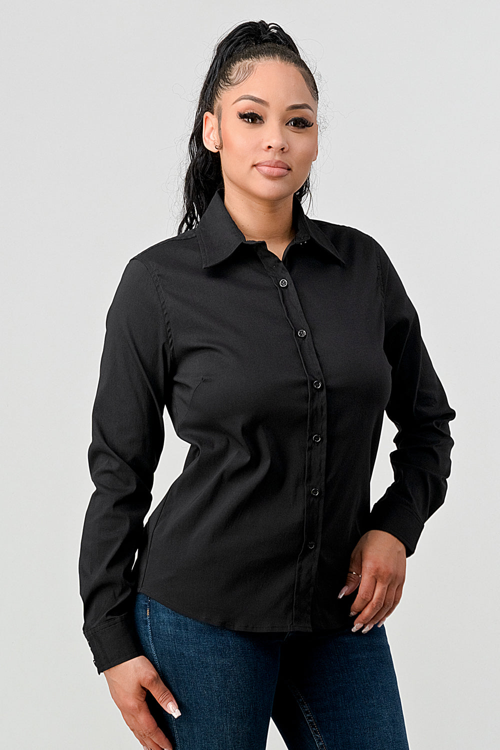 #T4544 Stretchy Basic Shirt