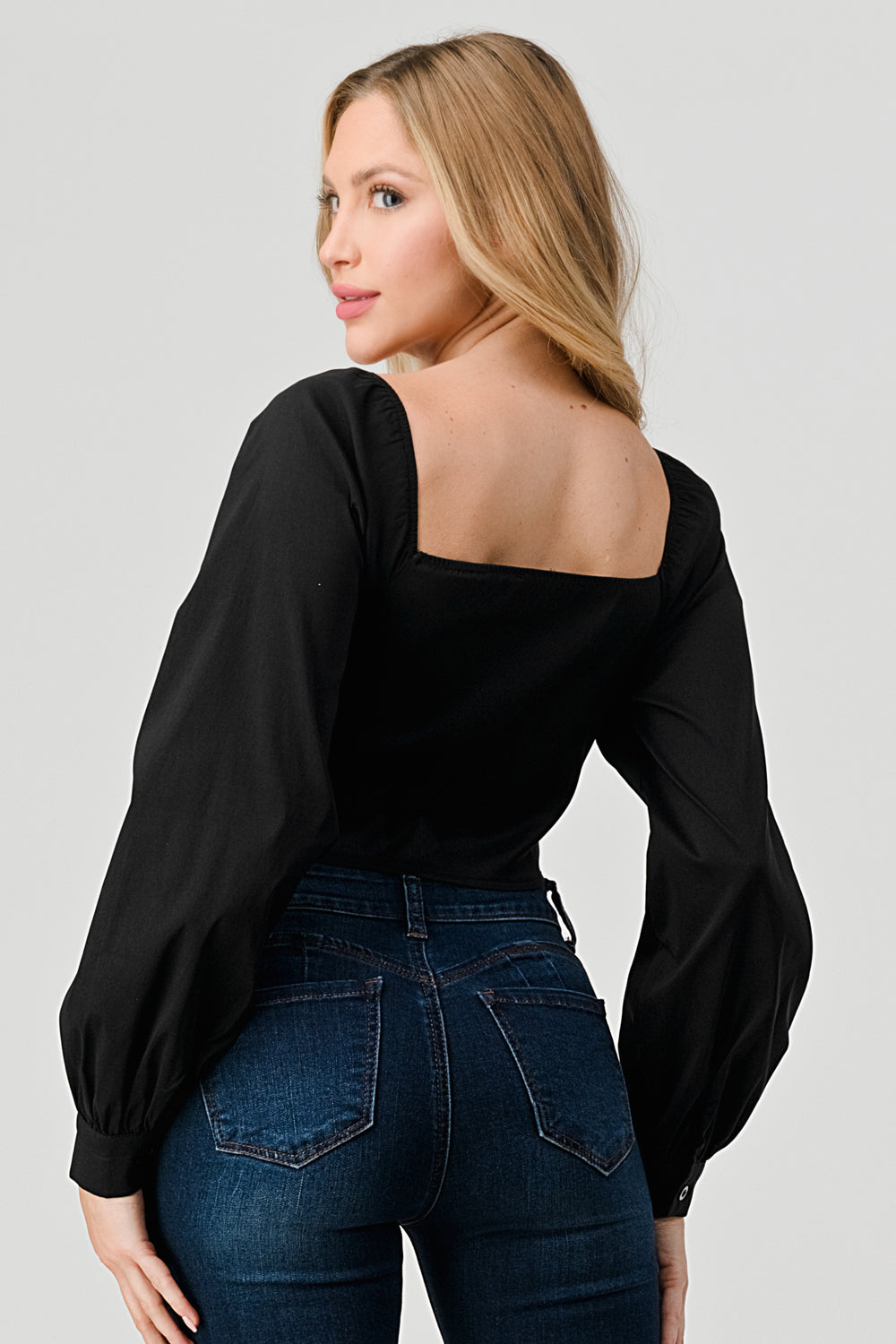 #T4592 Pleat Detailed Strech Blouse