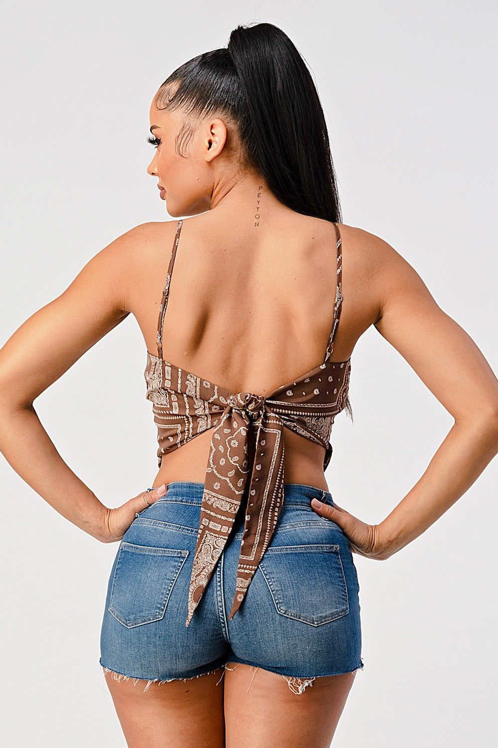 #T3459-5 Bandana Back Tie Top