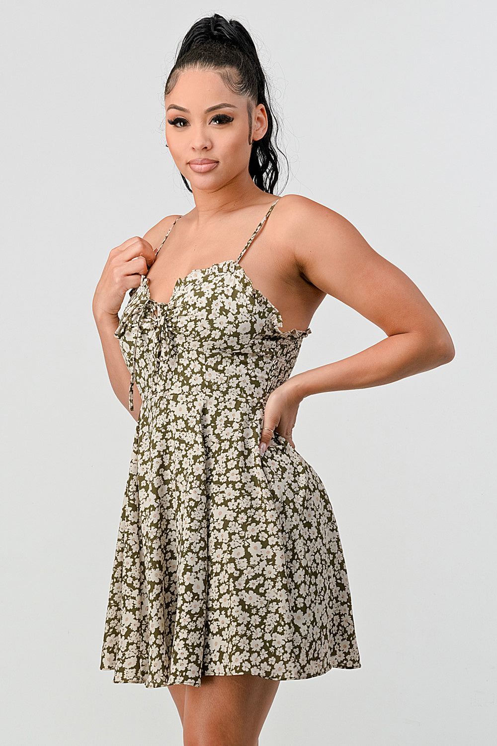 #D5315-2 Floral Print Mini Sundress