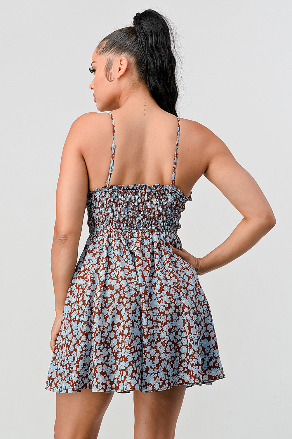 #D5315-2 Floral Print Mini Sundress