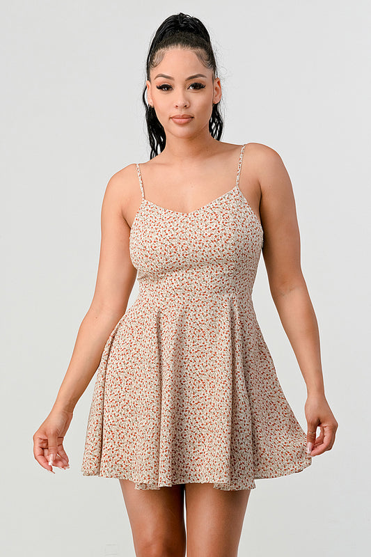 #D8000-4 Back Lace Up Mini Dress