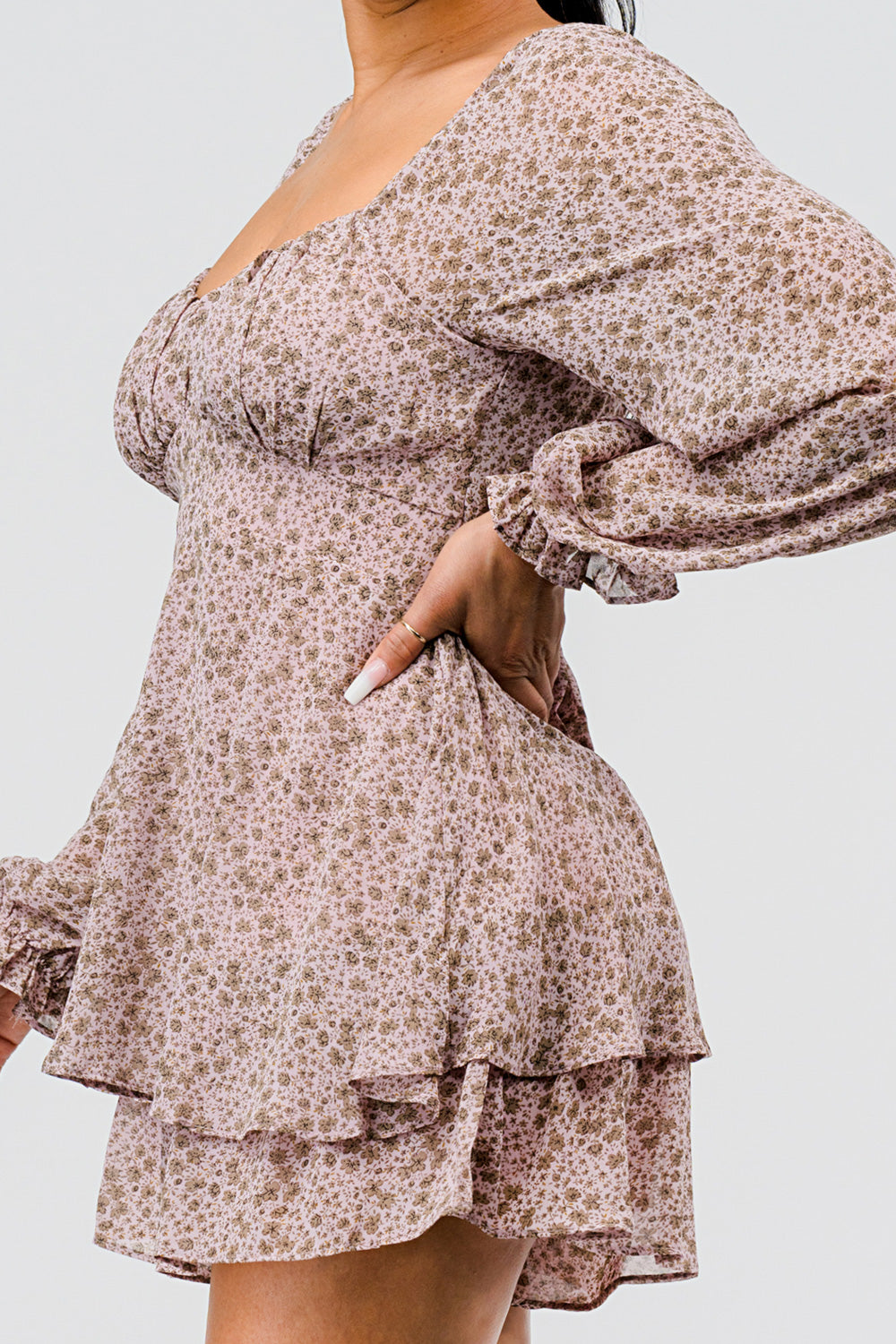 #P2307 Self Tie Chiffon Romper
