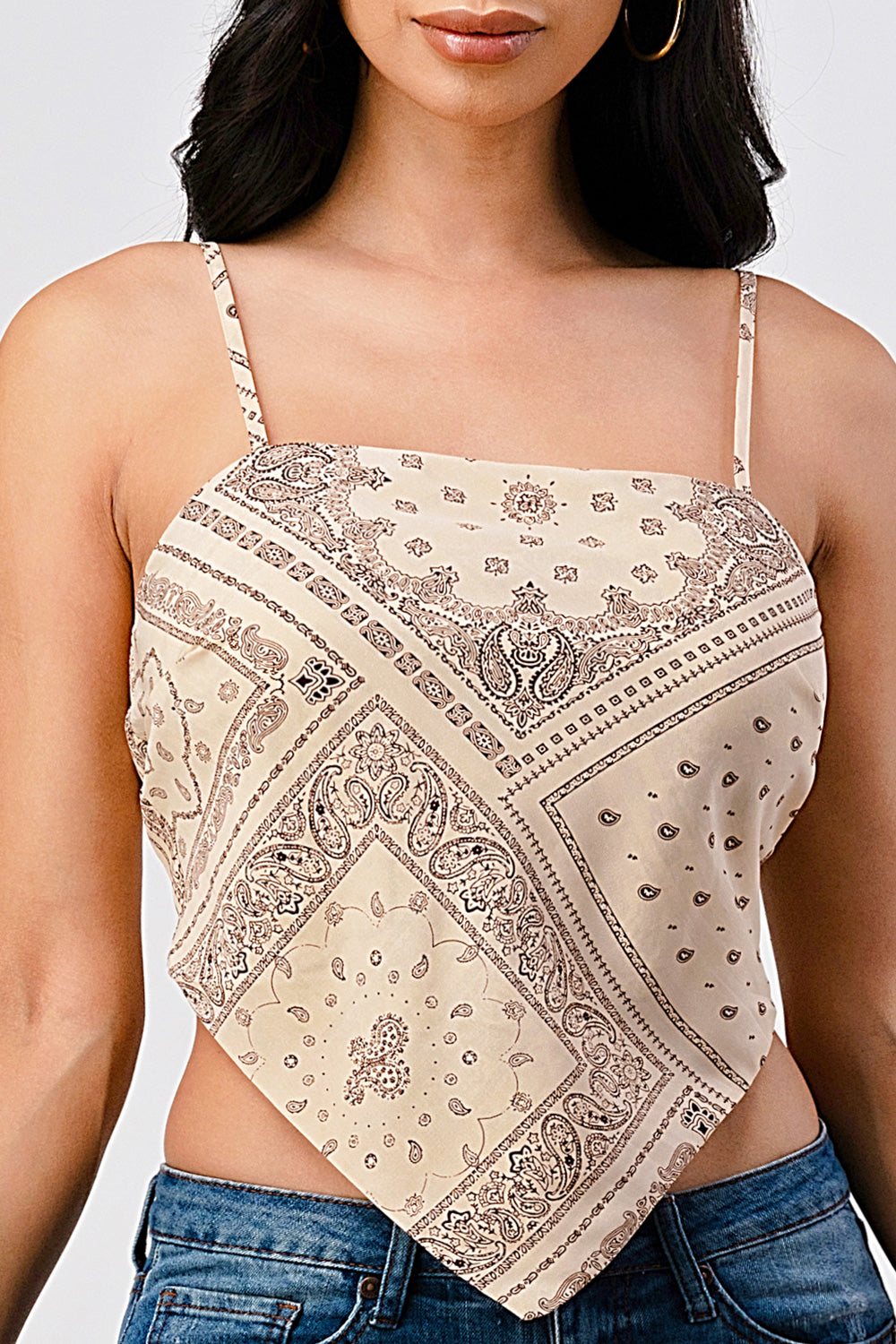 #T3459-5 Bandana Back Tie Top