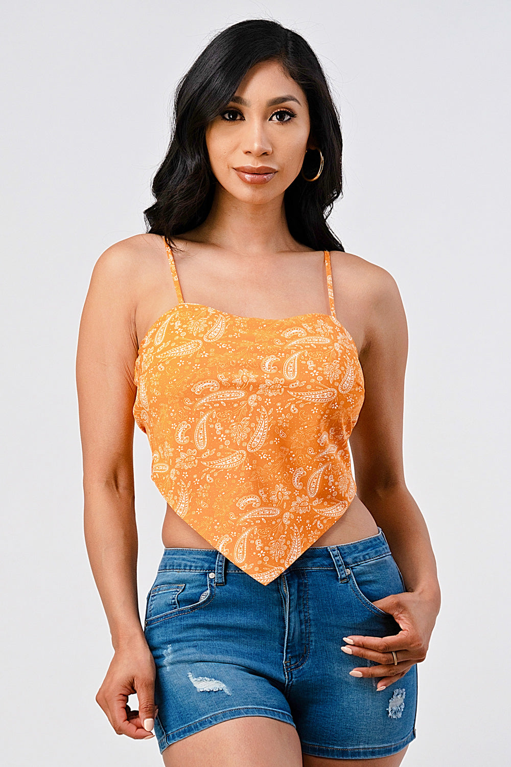#T3777 Bandana Crop Top