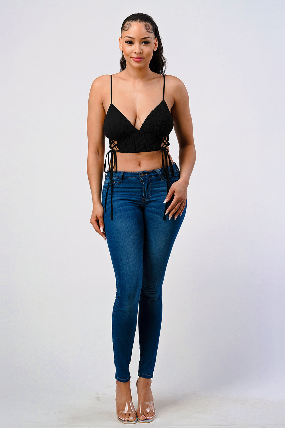 #T4266 Side Strappy Top