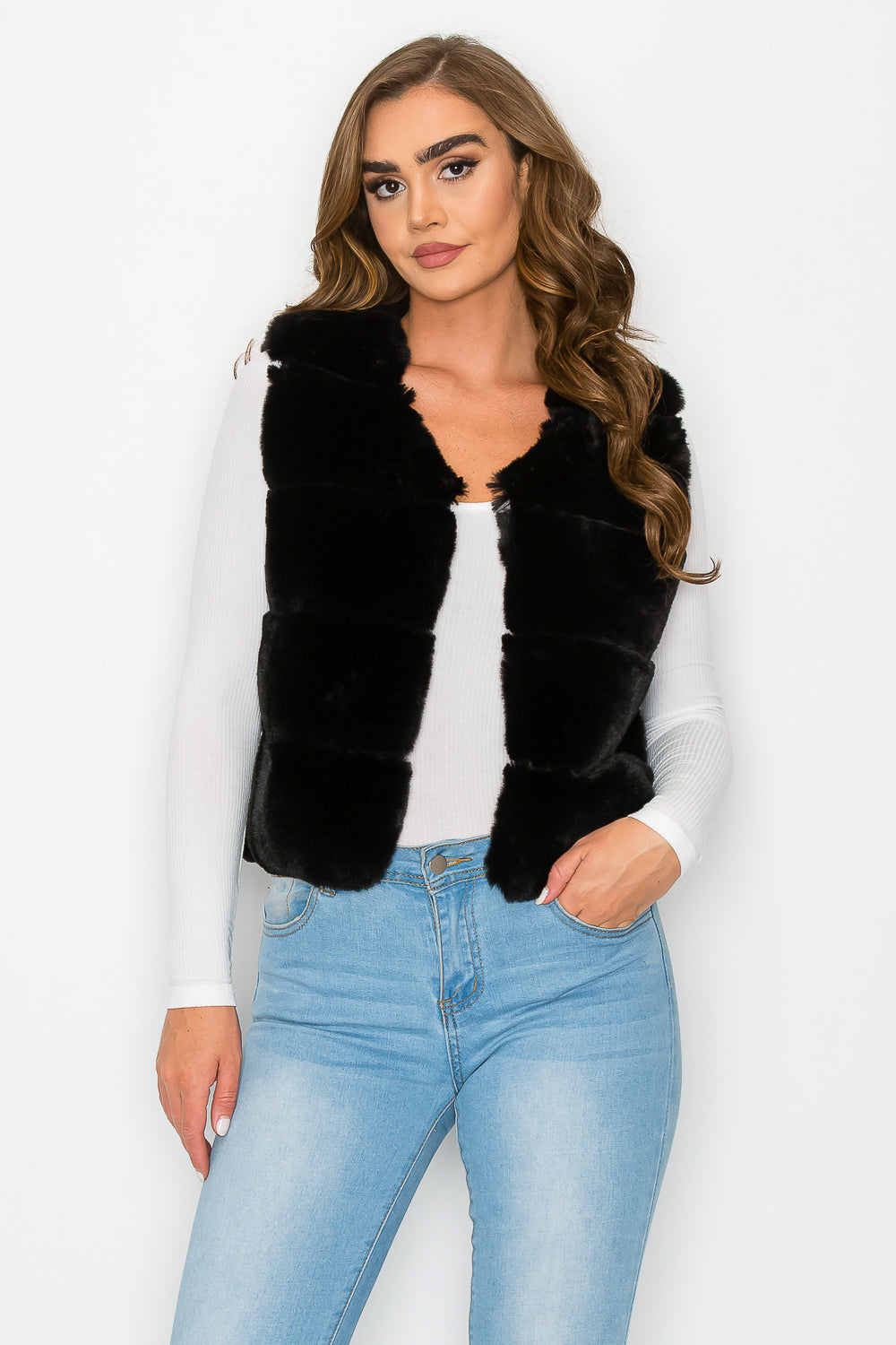 #J1317 Faux Fur Vest